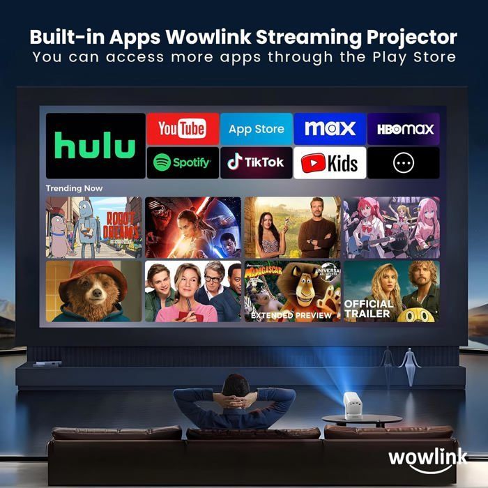 Vidéoprojecteur 2026[Auto Focus & 1080P Natif & Apps Intégréess] Rétroprojecteur 4K Auto Correction Wifi 6 Bt 5.4 Mini Proj[XV60]
