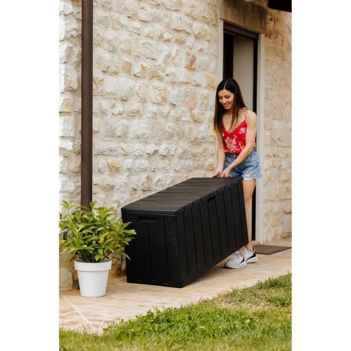 Förvaringslåda för trädgården - Harts - MULTIBOX BRAVO - Antracitgrå - 270L - 117,5x45x56 cm