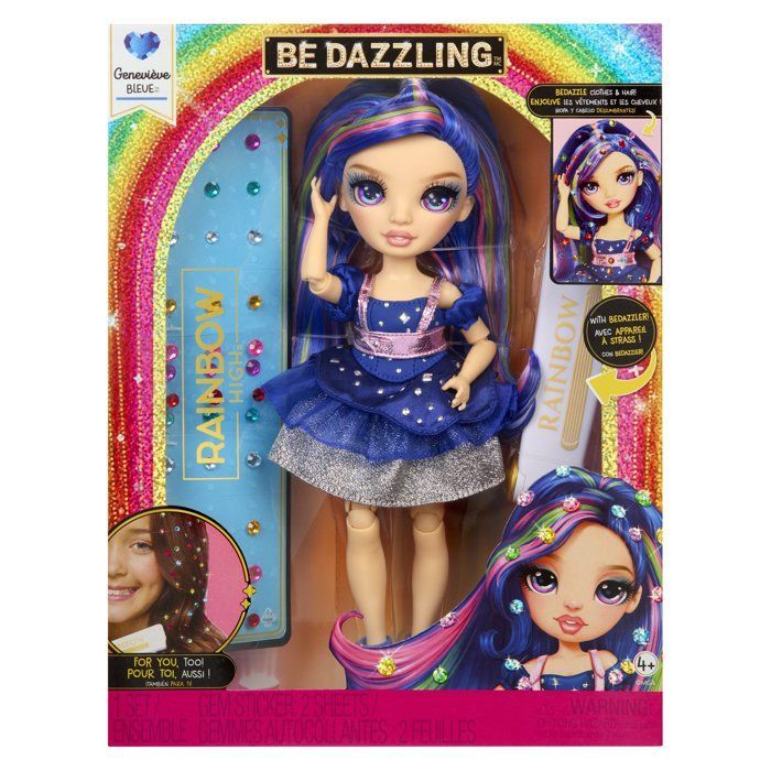 Rainbow High Be Dazzling Fashion Doll - Genevieve Blue - 28 cm - Sparkling Gemstones and Accessories Included