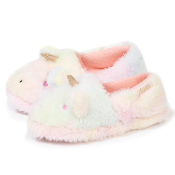Pantuflas Isotoner de piel sintética, multicolor, suela antideslizante para niñas
