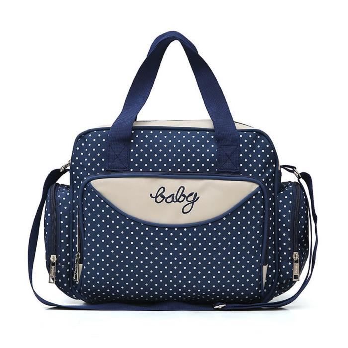 Sac à Main Langer Bébé Maman - LOKER - Set de 5pcs - Microfibre - Bleu