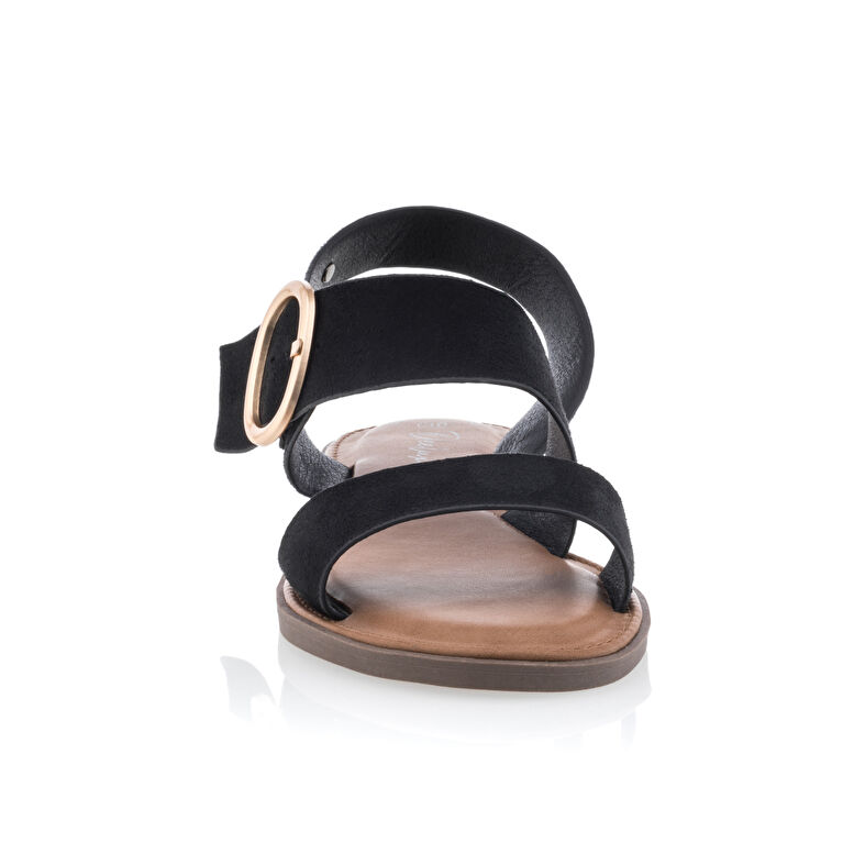 Svarte sandaler / sko med åpen tå til dame