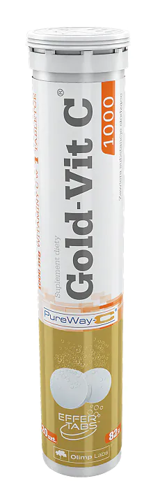 Olimp Gold-Vit C 1000 mg, Suplement diety z witaminą C, Tableteki musujące o smaku cytrynowym