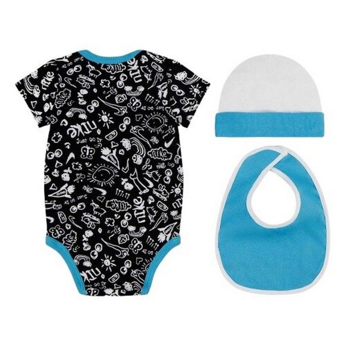 Conjunto de regalo Nike Graphic para bebé niño: Conjunto de ropa, body, babero y patucos, azul marino, blanco y azul, de 0 a 6 meses.
