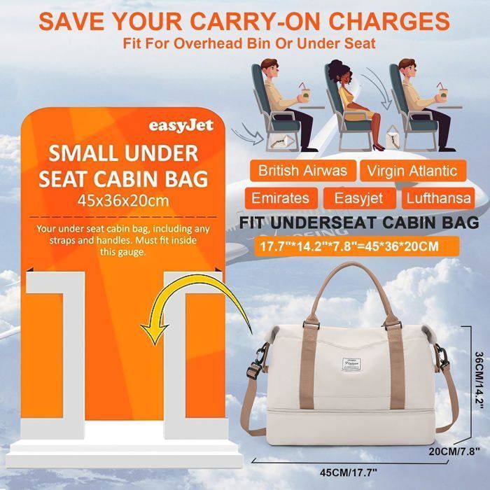 Bolsa esportiva dobrável com compartimento para sapatos, ideal para academia, viagens e esportes ao ar livre.