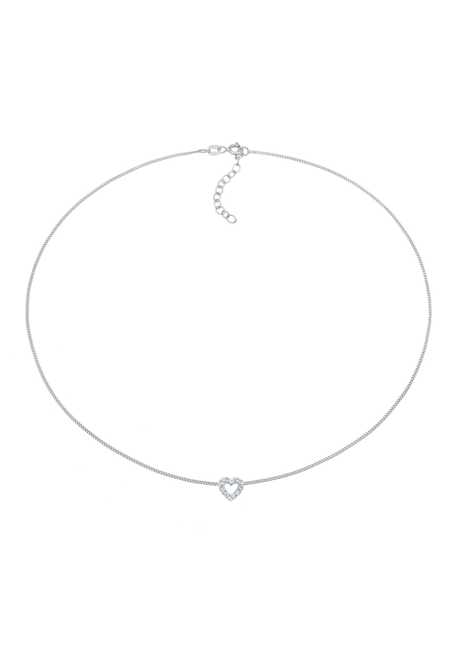 Elli Femmes Choker cœur Pendentif amour avec cristal en argent sterling 925