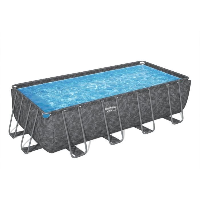 Kit de piscina tubular elevada BESTWAY - APX 365 - 549 x 274 x 132 cm - Rectangular (Filtro de arena, 250 g de poliesferas, escalera, cubierta para piscina)