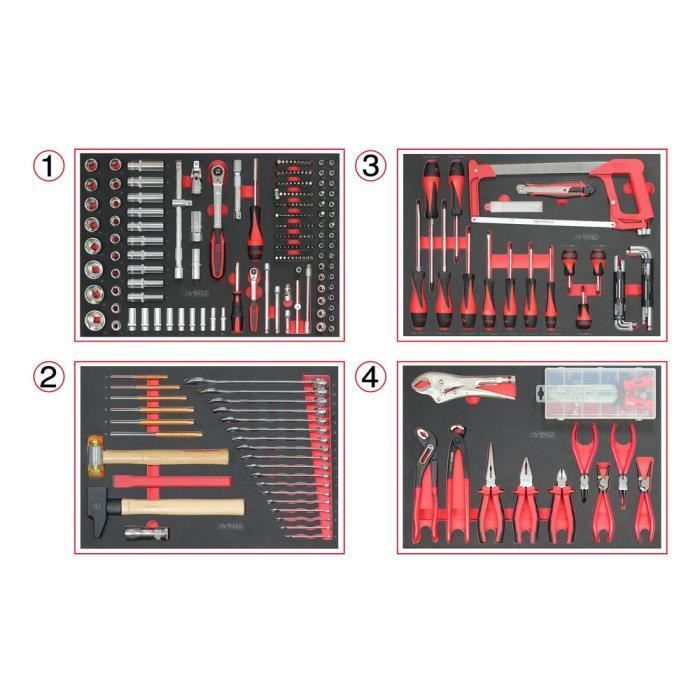Workshop trolley - Equipped - 6 drawers - KS Tools - 824.6536F - Black - 265 tools - Made in France