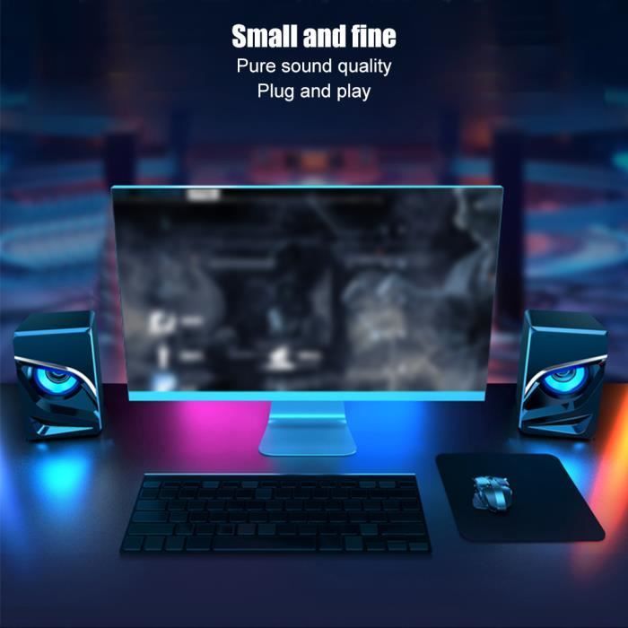 Subwoofer, suono stereo, lettore musicale con luce blu colorata e accattivante, soundbox portatile USB 2.1 per PC