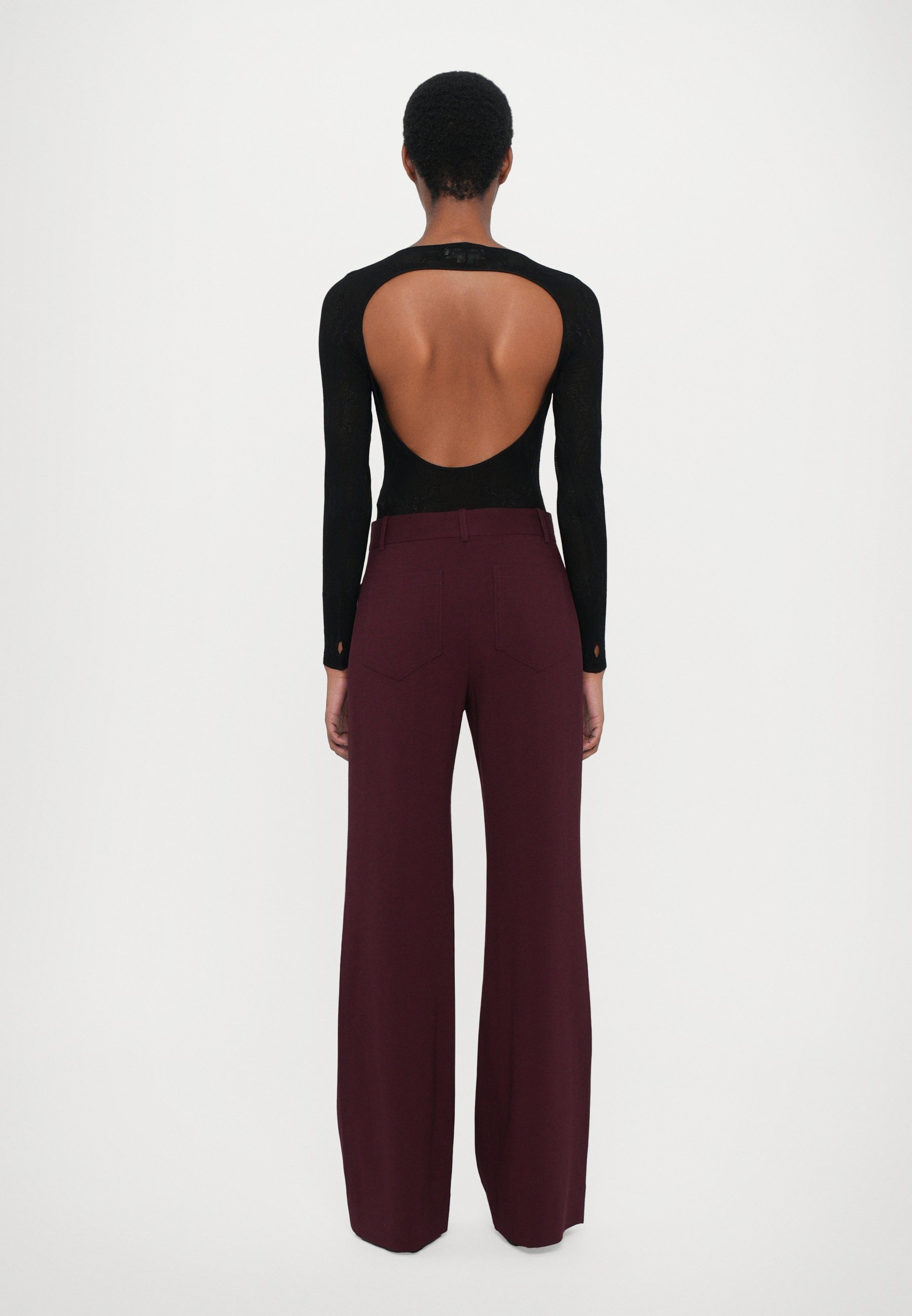 Haut à manches longues dos nu Victoria Beckham - Noir