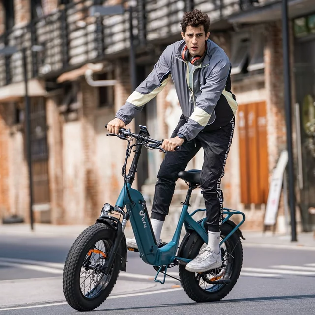 DYU 20 4.0 Fat Tire elektrische fiets voor volwassenen, 500W 48V 14AH, LG-accu, Shimano 7-versnellingen, opvouwbare e-bike