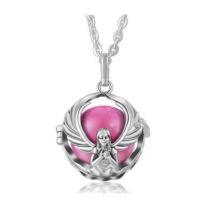 Pregnancy bola angel with wings pink ball necklace jewelry for expectant mothers