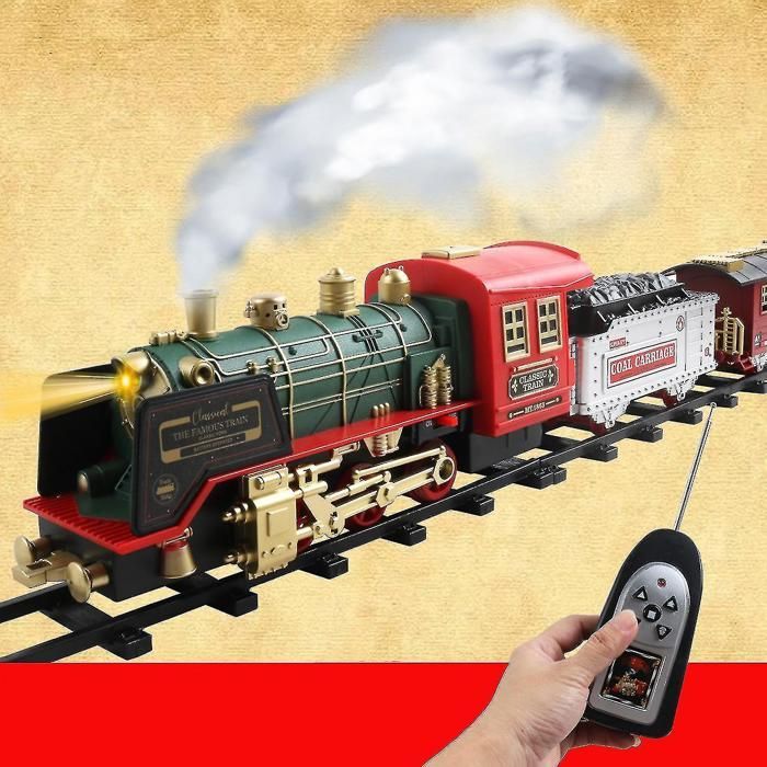 Bestselling train set, rechargeable electric train with remote control, steam, lights and sounds