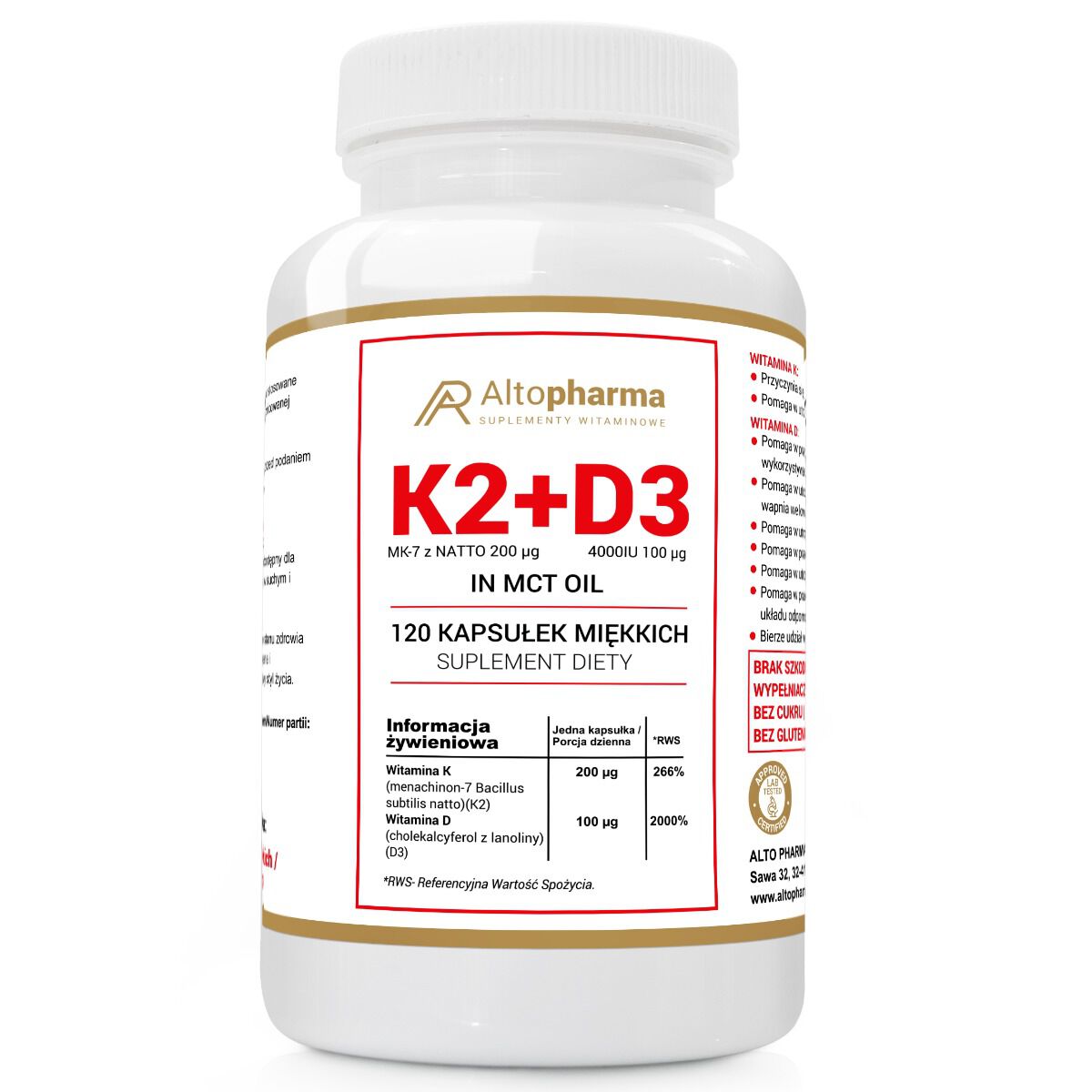 Altopharma Vitamin K2MK7 200µg + D3 100µg 4000IU