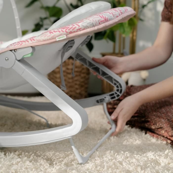 INGENUITY Keep Cozy 3-in-1 Convertible Baby Rocking Bouncer - Lily - 3 Posities: Afneembare speelboog met pluche speeltjes, tot 18 kg