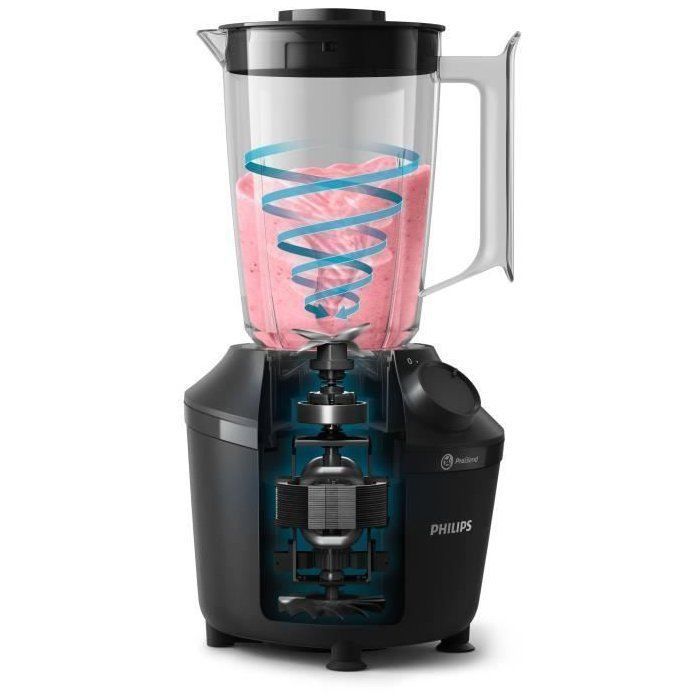 Blender - PHILIPS - HR2041/41 - 3000-serie met reisfles - 450W - 1,9L - Zwart