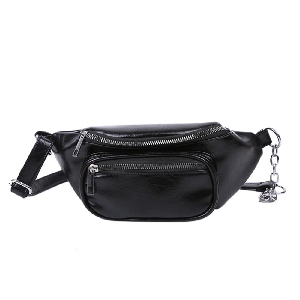 Sac bandoulière décontracté à fermeture éclair et poches tendance pour femme, en cuir imperméable, avec bandoulière pour fille.