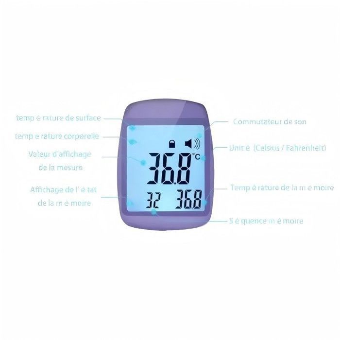 Thermomètre frontal infrarouge numérique multifonctionnel sans contact de qualité professionnelle pour nourrissons THERMOMETRE BEBE