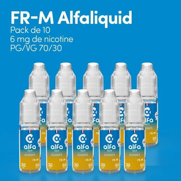 E-liquide FR-M Alfaliquid 6MG NICOTINE - PG/VG 70/30 - 10ML PACK 10