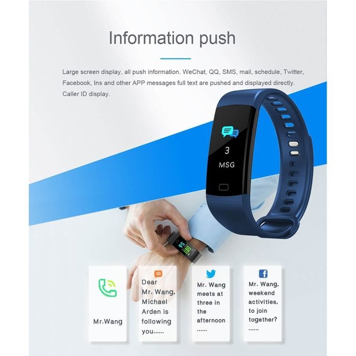 YONIS Smartwatch voor Android en iOS, hartslagmeter, IP67 waterdicht, stappenteller, rood