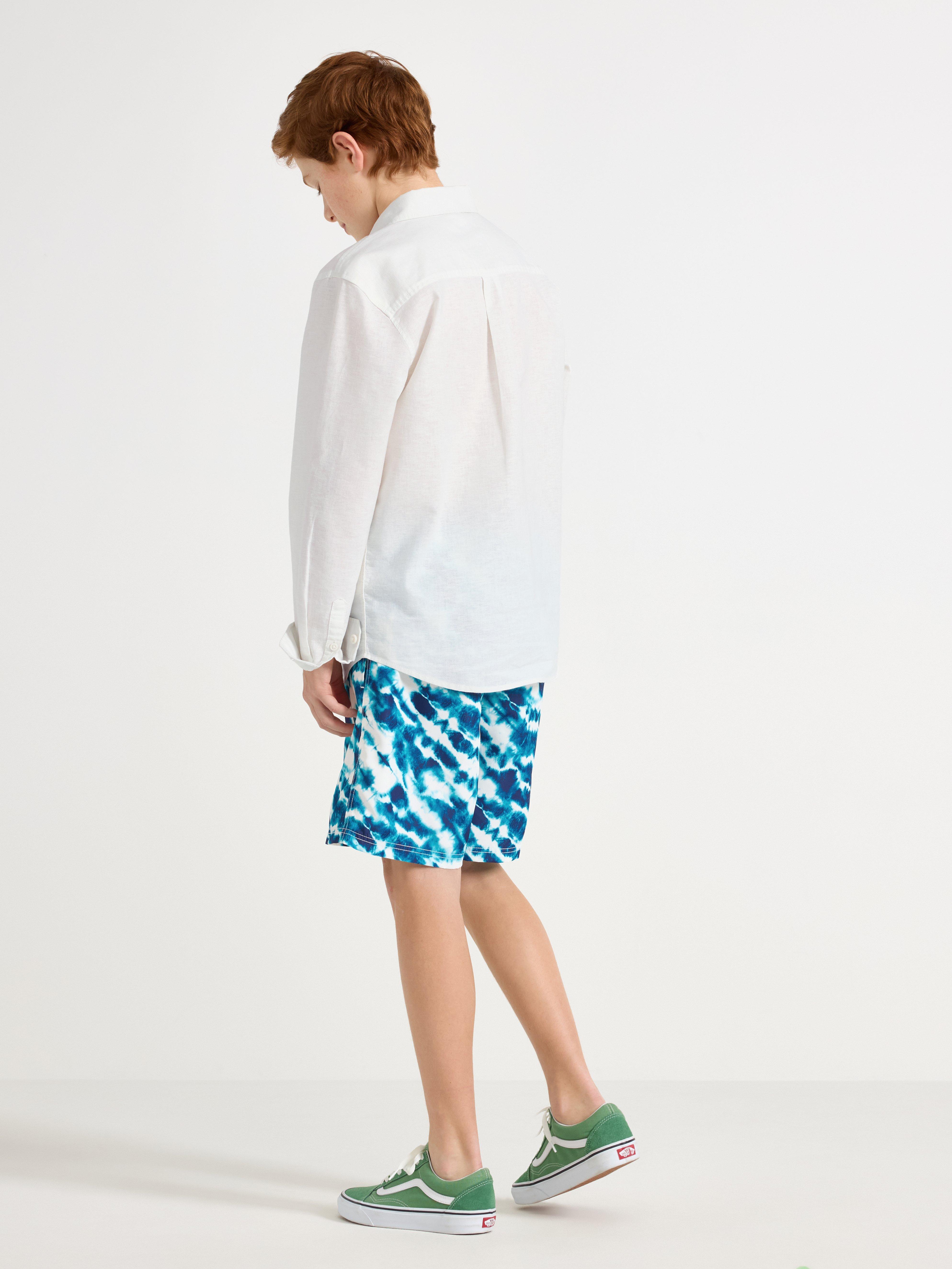 Short de bain blanc cassé