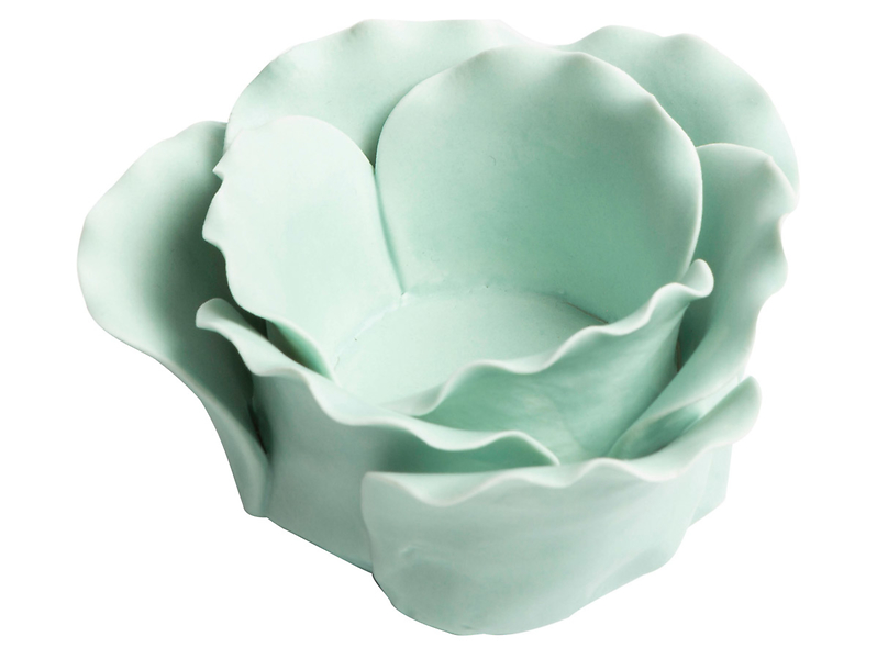 Świecznik ceramiczny Kwiat 5,8 cm miętowy