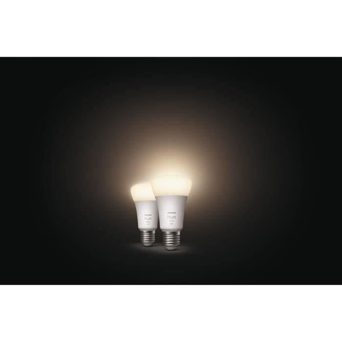 Lâmpadas LED inteligentes PHILIPS Hue brancas E27 - Compatíveis com Bluetooth (pacote com 2)