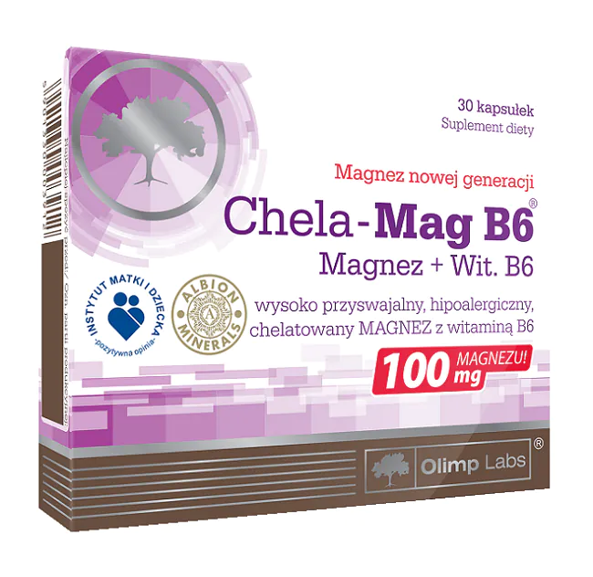 Olimp Chela-Mag B6, Suplement diety z magnezem i witaminą B6, 30 kapsułek