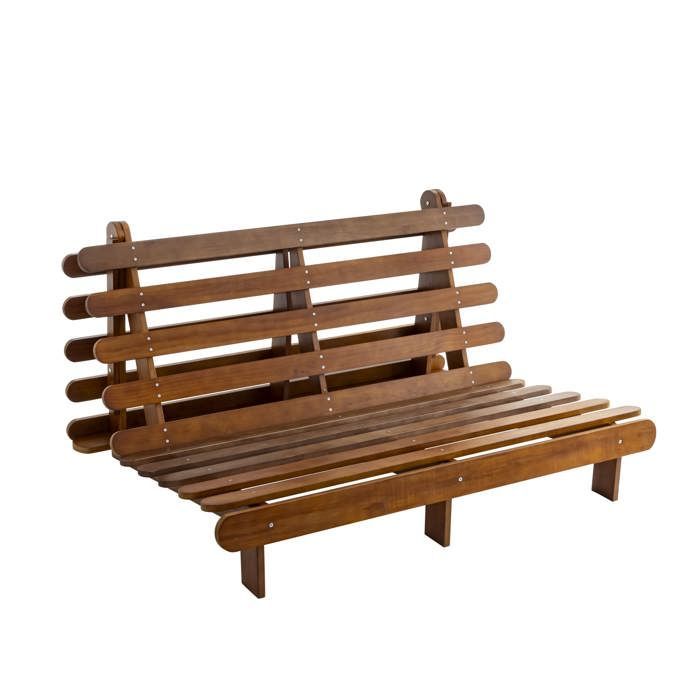 Futon frame 160x200 cm in solid hazelnut wood - Hazelnut brown - Terre de Nuit