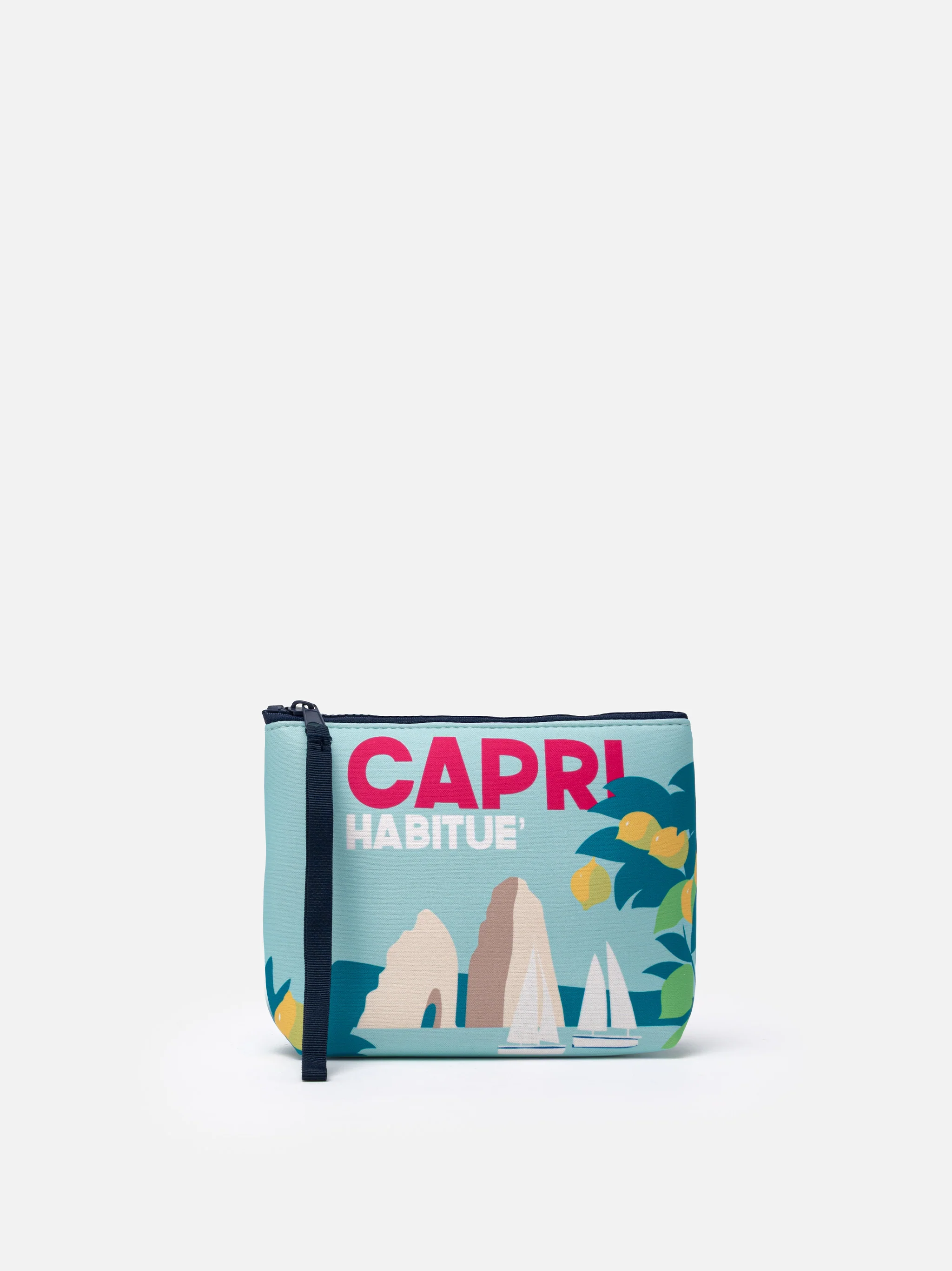 Aline scuba clutch tas met Capri ansichtkaartprint