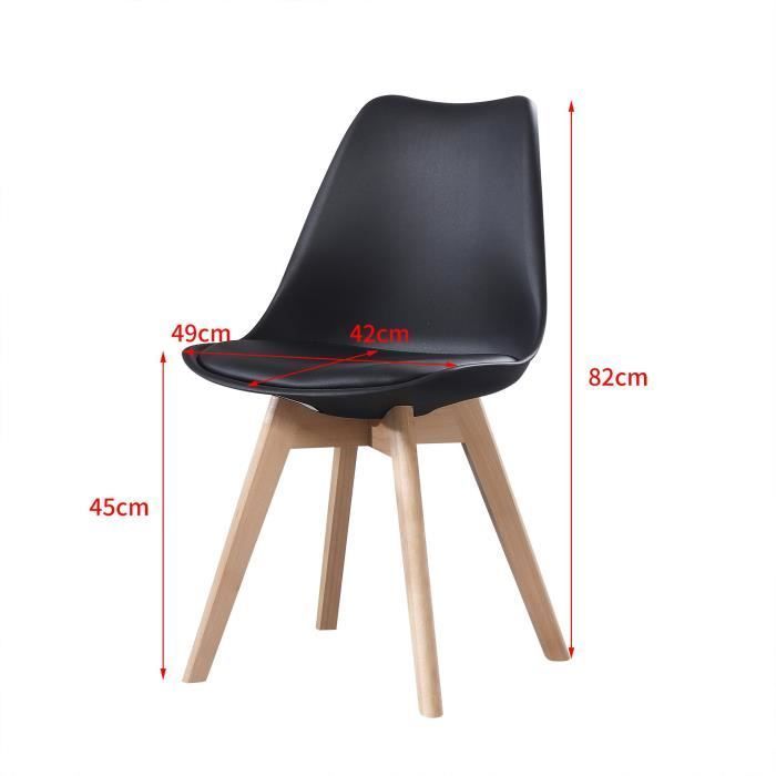 Scandinavische stoelen - Clara - Set van 4 - Zwart - Massief houten poten - Modern design