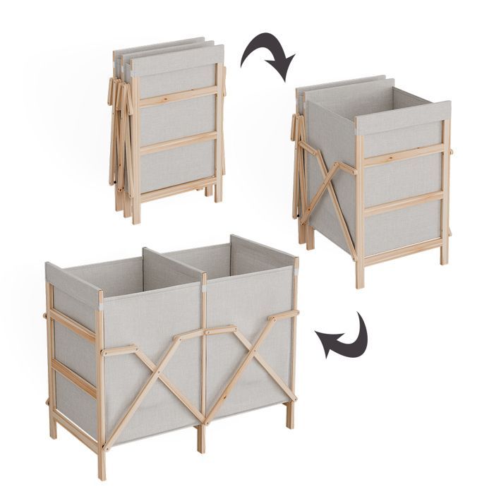 Meuble de salle de bain pour buanderie Bruno 80x64cm avec 2 compartiments Beige Vicco 55188