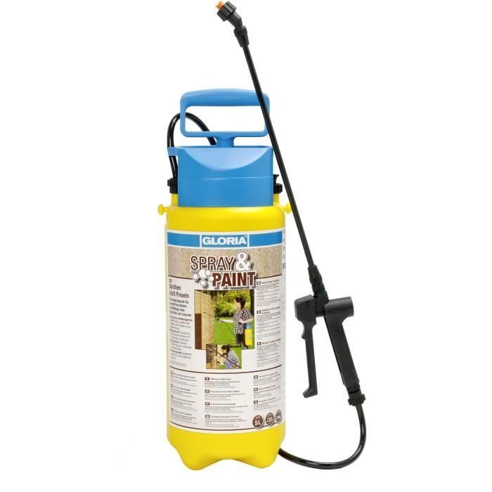 Pulvérisateur à main Gloria Spray&Paint 5L - 3 bars - Soupape et buse à jet plat - Joints Viton