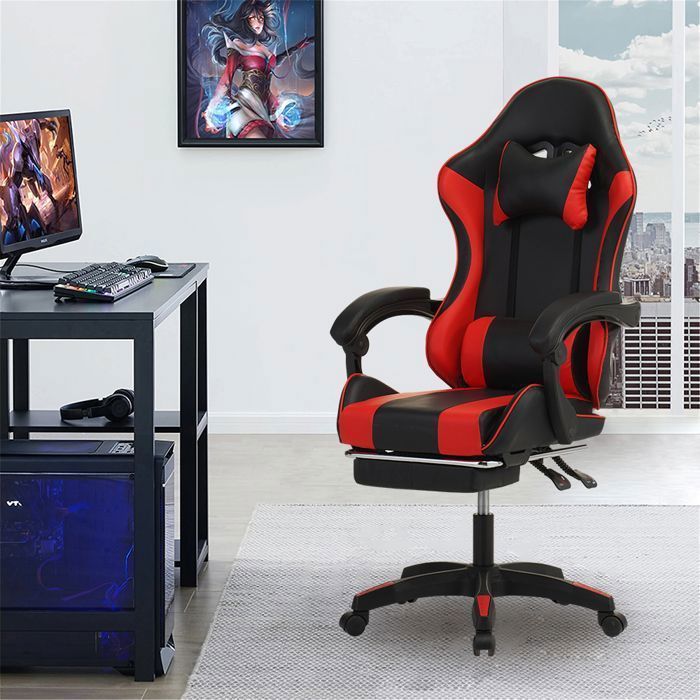 Sedia da gaming ergonomica - Sedile da gioco - Reclinabile da 90° a 135° - Con poggiatesta - Rosa - Portata massima 150 kg