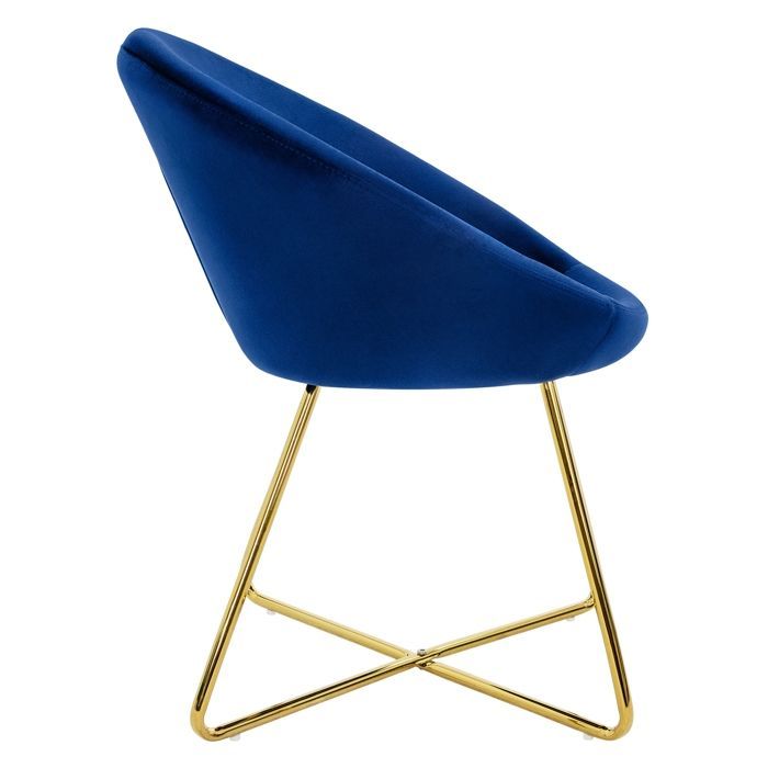 ML-Design 2 blauwe fluwelen eetkamerstoelen met gewatteerde zitting en rugleuning, fauteuil voor eettafel, make-up, keuken