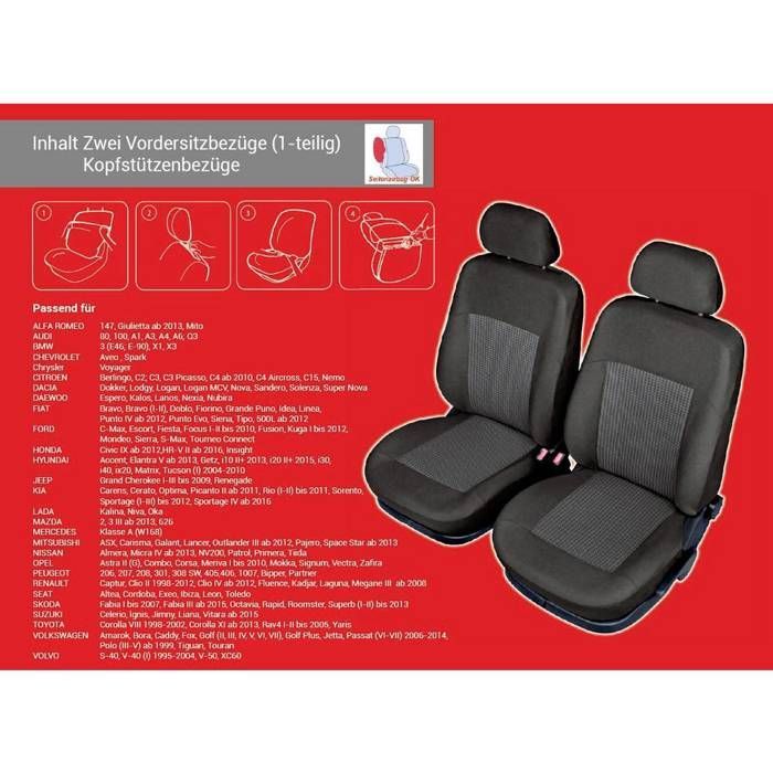 Zadelbeschermer - HP AUTOZUBEHÖR - 22200 - Polyester - Airbag compatibel - Zwart