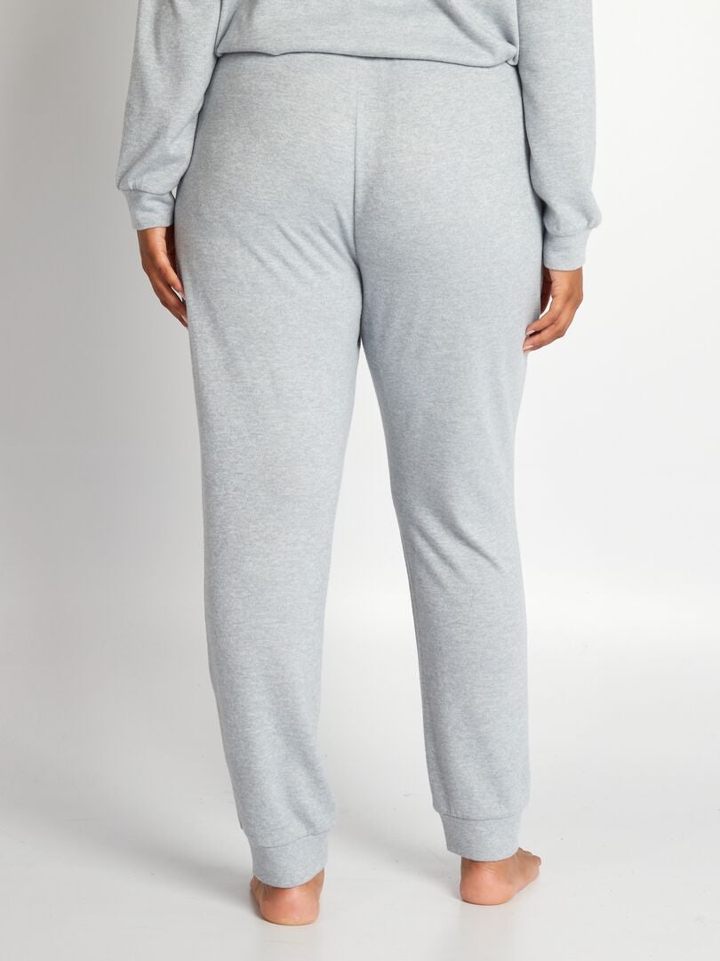 Calça de pijama de malha macia - modelo jogger - AZUL