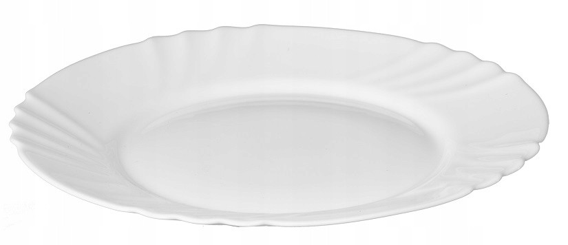 Talerz Obiadowy Płytki Okrągły Biały 25cm 1szt