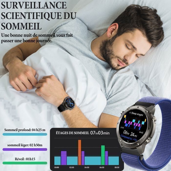 Reloj inteligente para hombre - WENZYLIQUOX - Pantalla AMOLED de 1,43