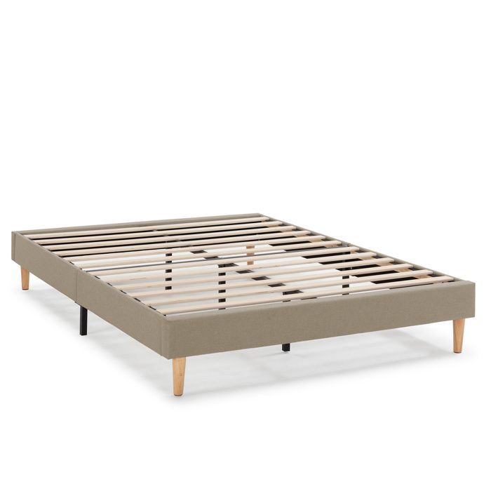 Sommier tapissier Aura 140x190 cm Beige, Hauteur 30 cm