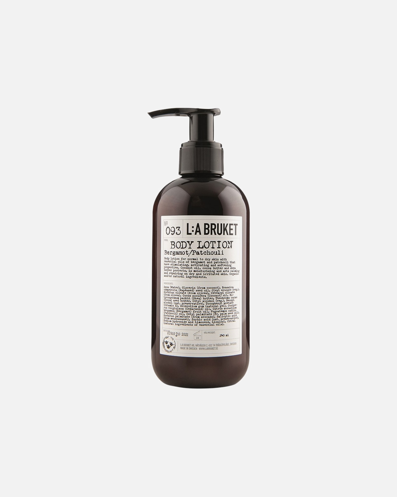 L:A BRUKET Loción Corporal 093 Loción Corporal Bergamota/Pachulí – 240 ml