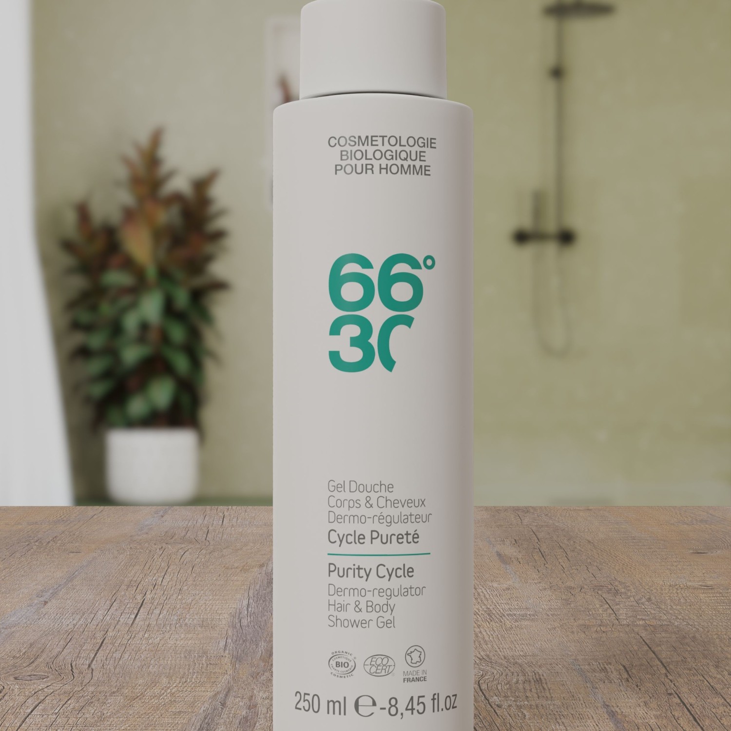 66°30 Gel douche corps et cheveux dermo-régulateur