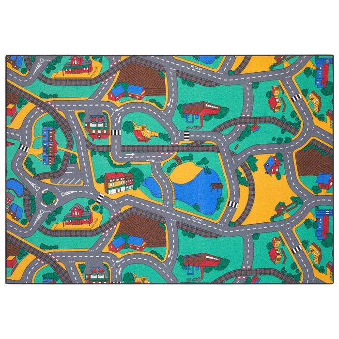 Tappeto gioco per bambini 140x200 cm, Playtime - Pista per auto - Lavabile - Antiscivolo - Carpet Studio