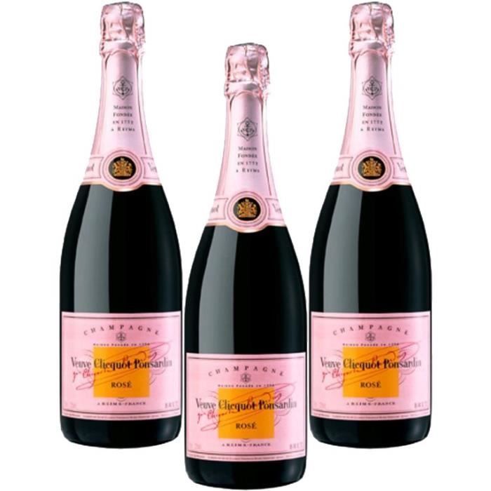 Champagne Veuve Clicquot Brut Rosé - 75 cl x3