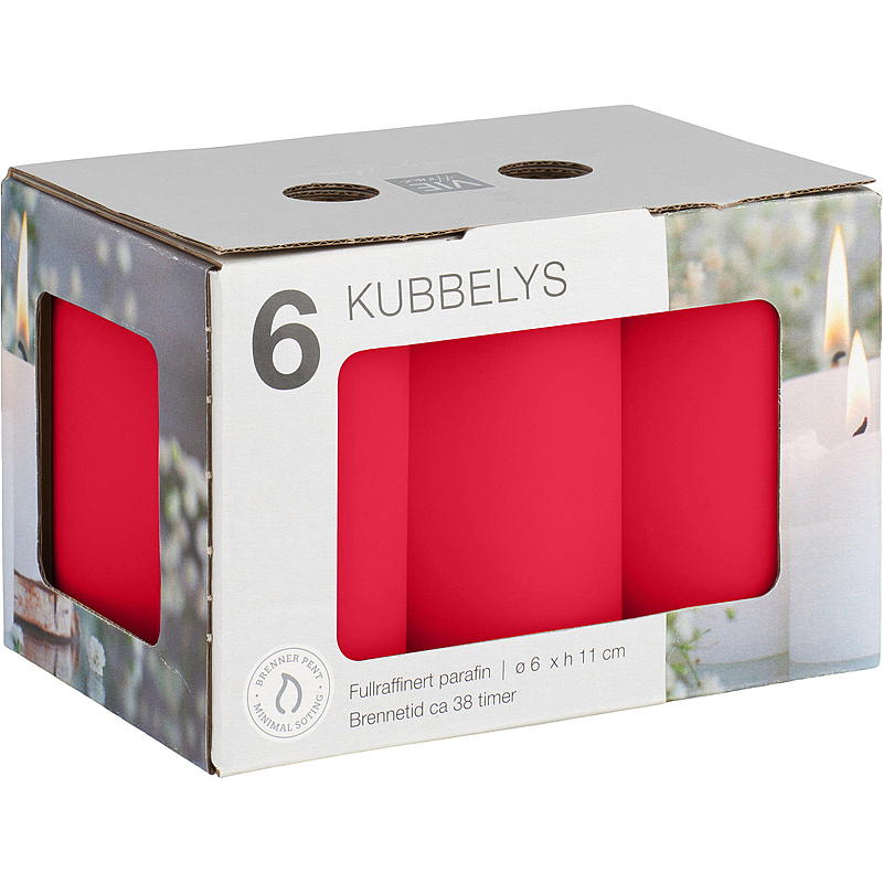 Cube lumineux Vie Home, lot de 6, 6 x 11 cm, rouge