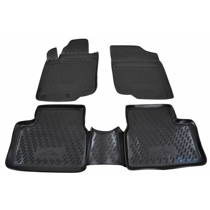 Tapis De Sol En Caoutchouc 3D Exclusive - J&J AUTOMOTIVE - Peugeot 207 - Noir - Sur Mesure - Antidérapant