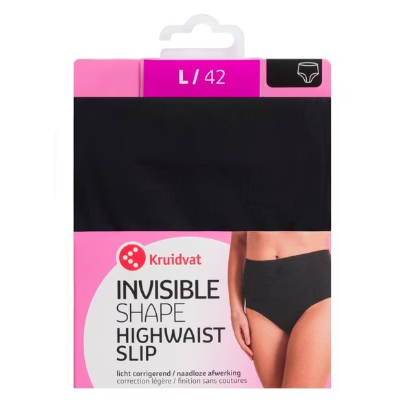 Ženske hlačke Kruidvat Invisible Shape z visokim pasom, črne, velikost L