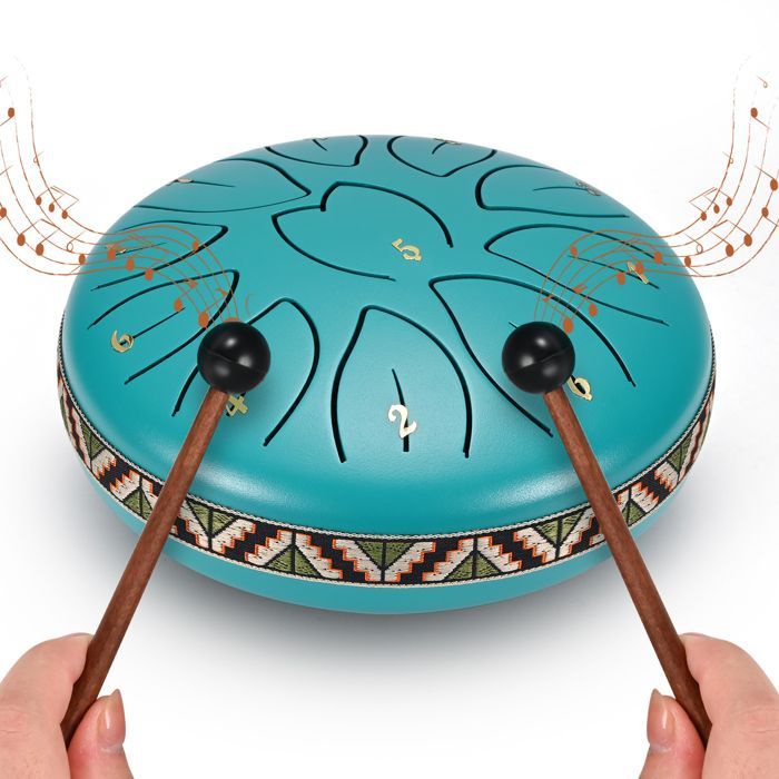 TTLIFE Tamburo a lingua in acciaio da 6 pollici a 11 toni, handpan, strumento a percussione per la meditazione