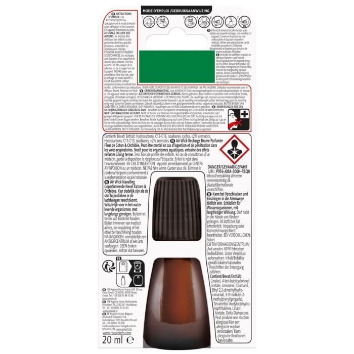 Lot de 3 Recharges Diffuseur Brume Parfumée désodorisant Huiles essentielles Coton