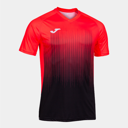 Tricou Joma Tiger IV cu mânecă scurtă, negru, coral fluorescent